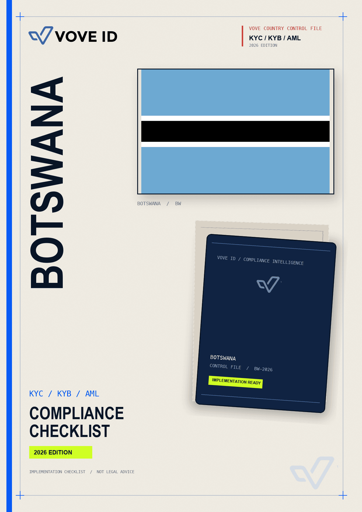 Botswana KYC, KYB and AML compliance checklist cover