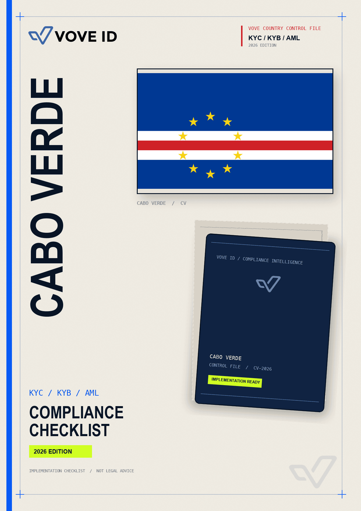 Cap-Vert KYC, KYB and AML compliance checklist cover