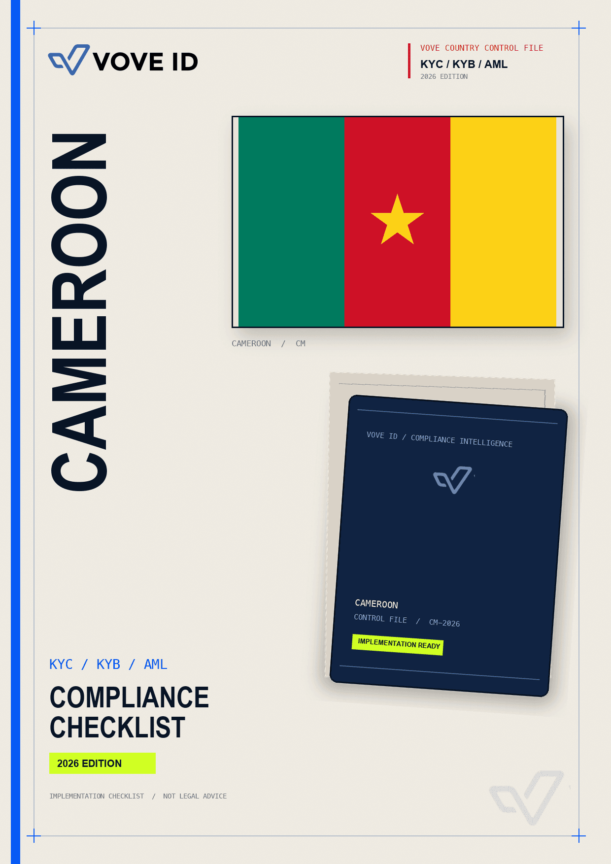 Cameroun KYC, KYB and AML compliance checklist cover