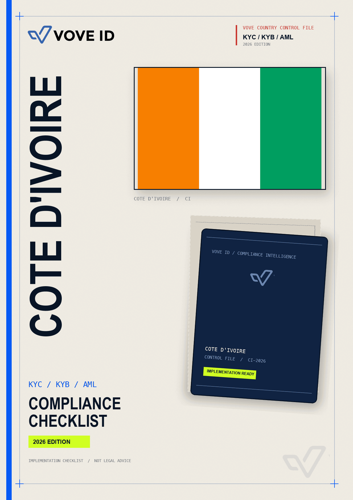 Côte d’Ivoire KYC, KYB and AML compliance checklist cover
