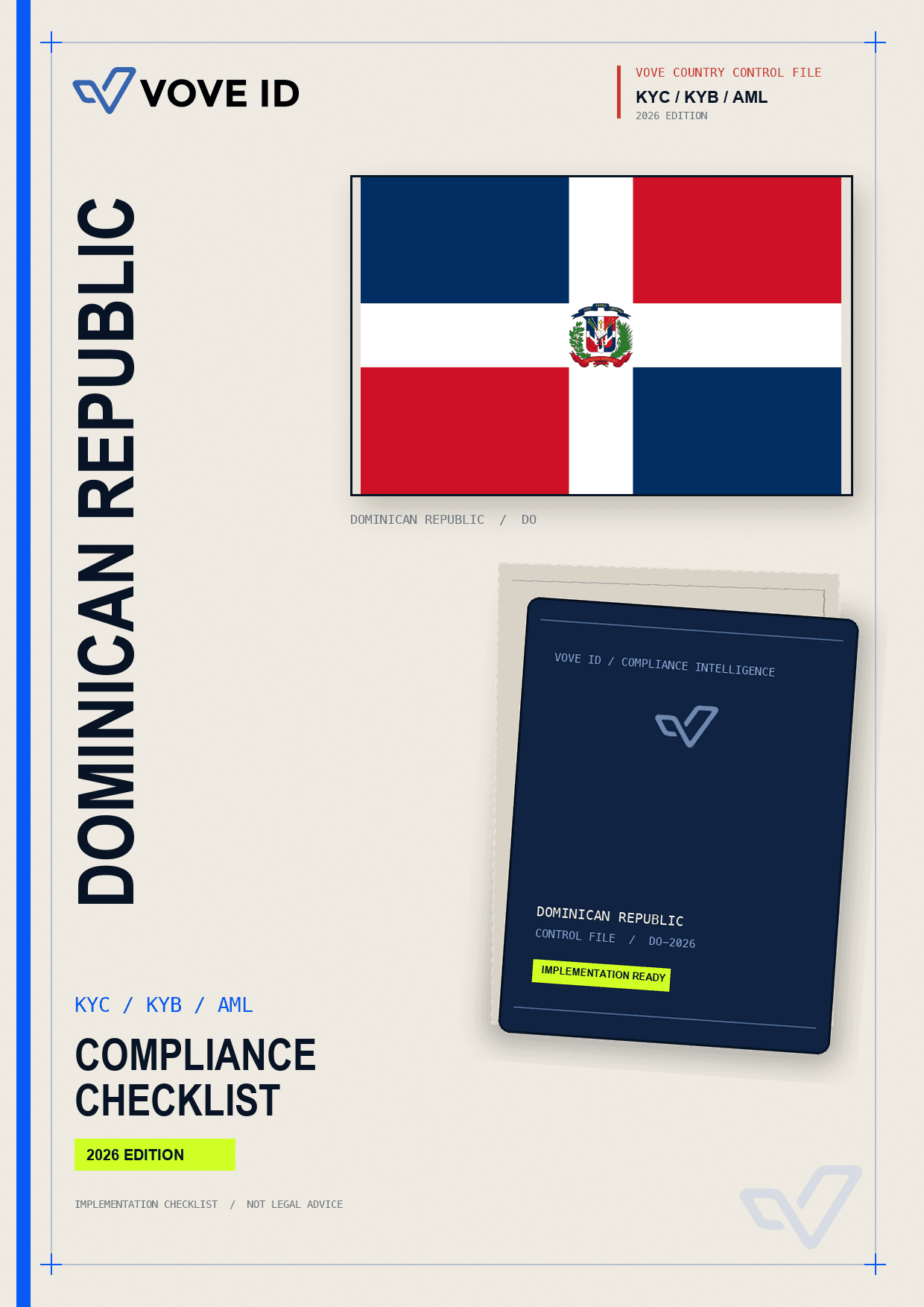 Dominican Republic KYC, KYB and AML compliance checklist cover