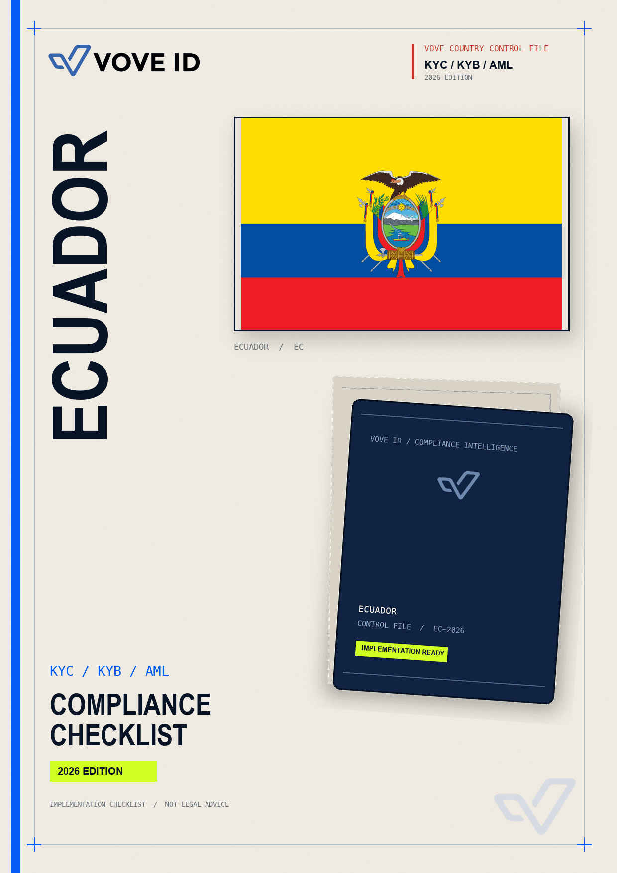 Ecuador KYC, KYB and AML compliance checklist cover