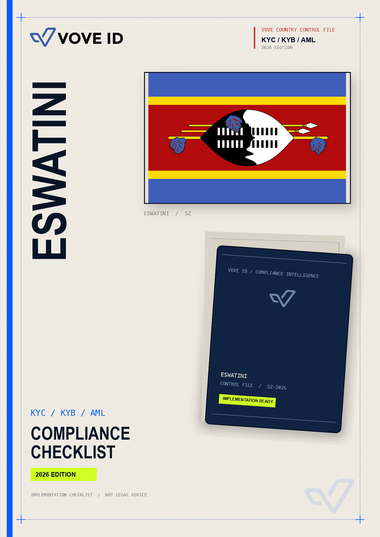 Eswatini KYC, KYB and AML compliance checklist cover