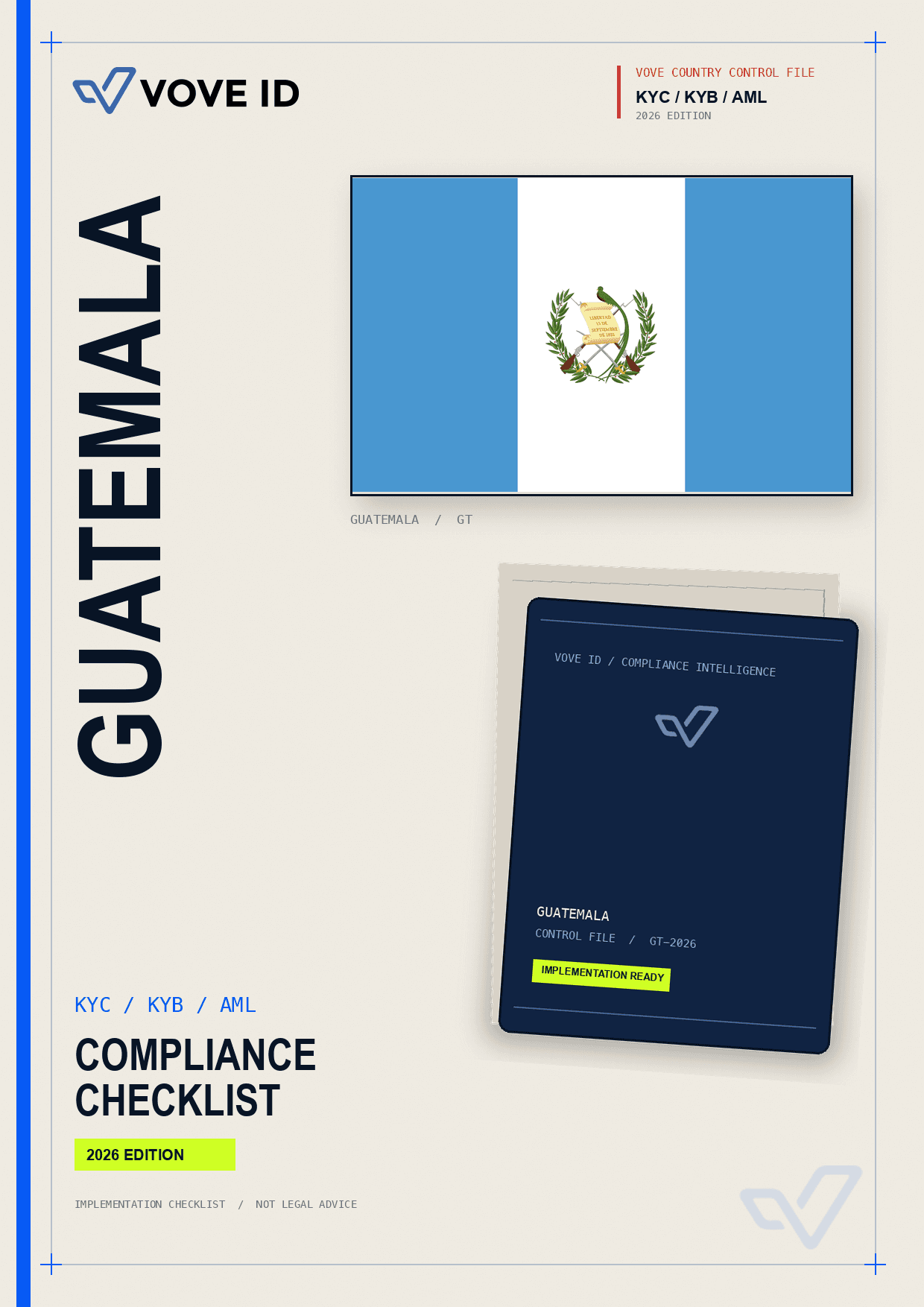 Guatemala KYC, KYB and AML compliance checklist cover