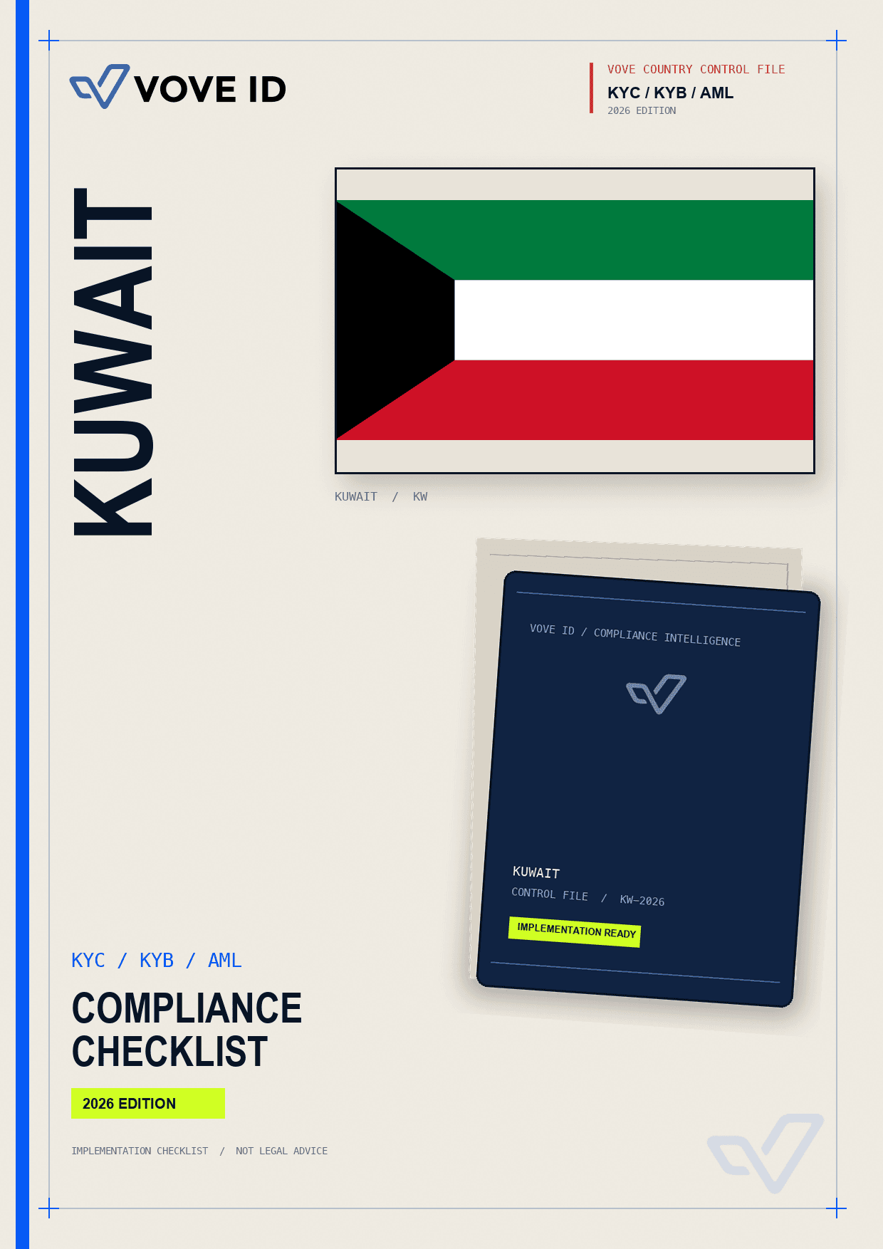 Kuwait KYC, KYB and AML compliance checklist cover