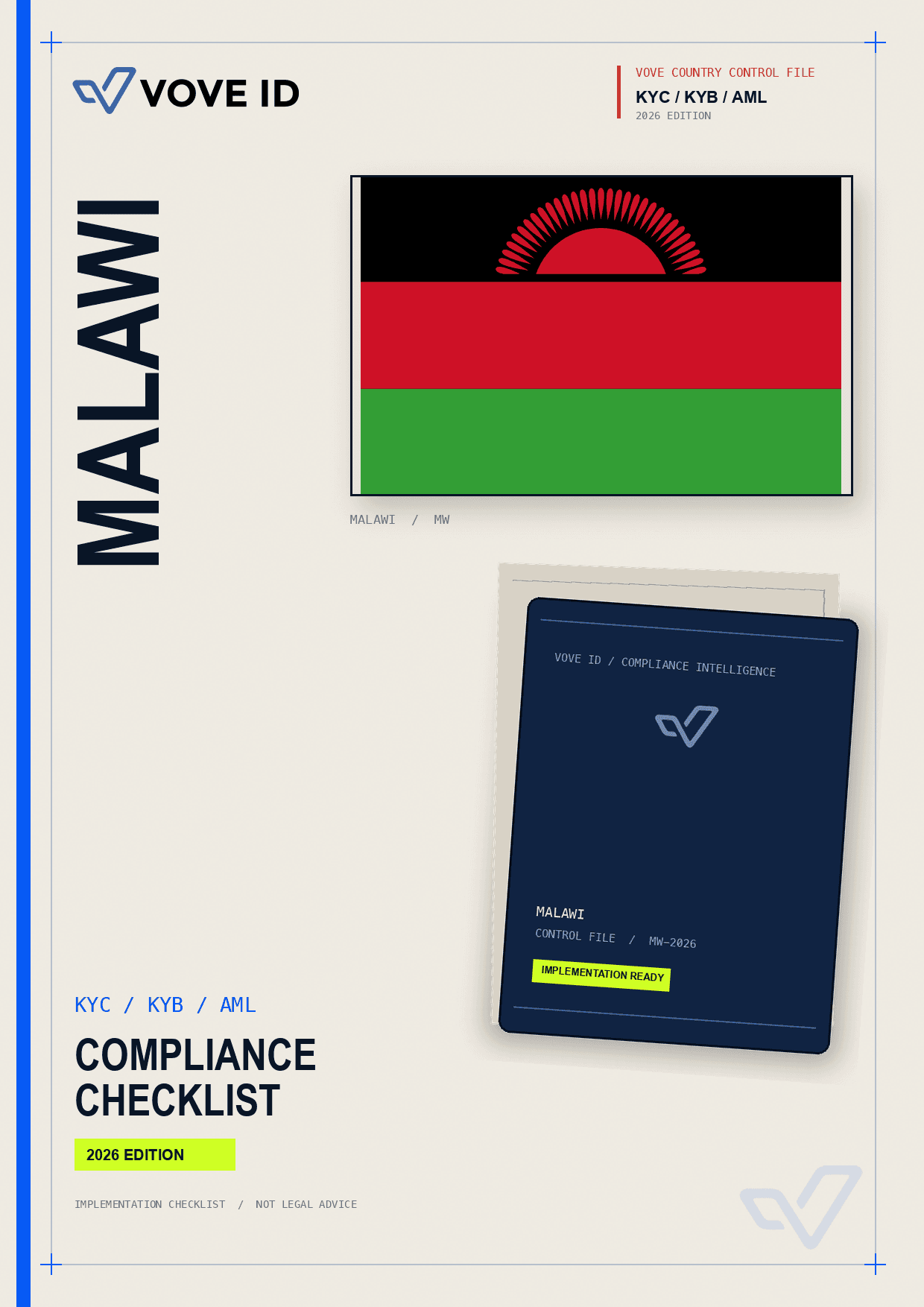 Malawi KYC, KYB and AML compliance checklist cover