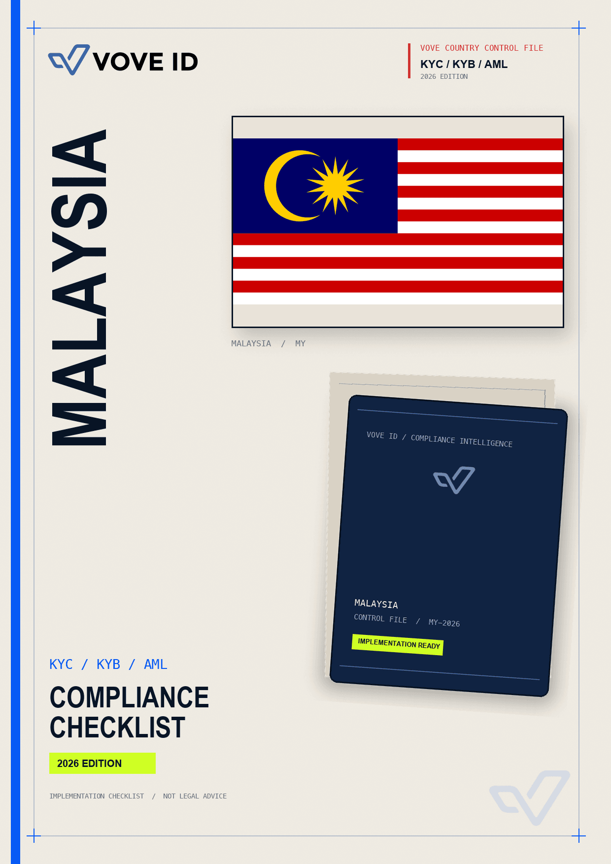 Malaysia KYC, KYB and AML compliance checklist cover