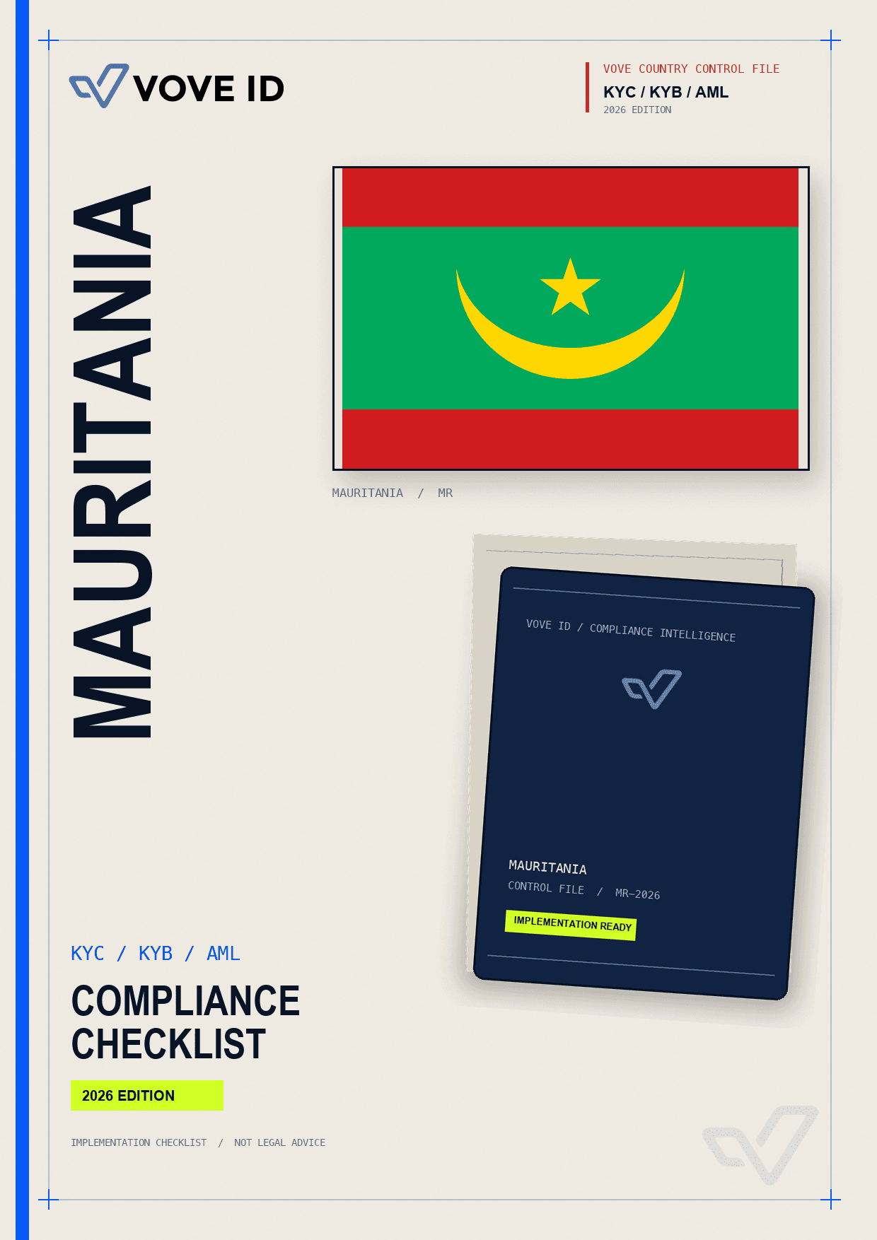 Mauritania KYC, KYB and AML compliance checklist cover