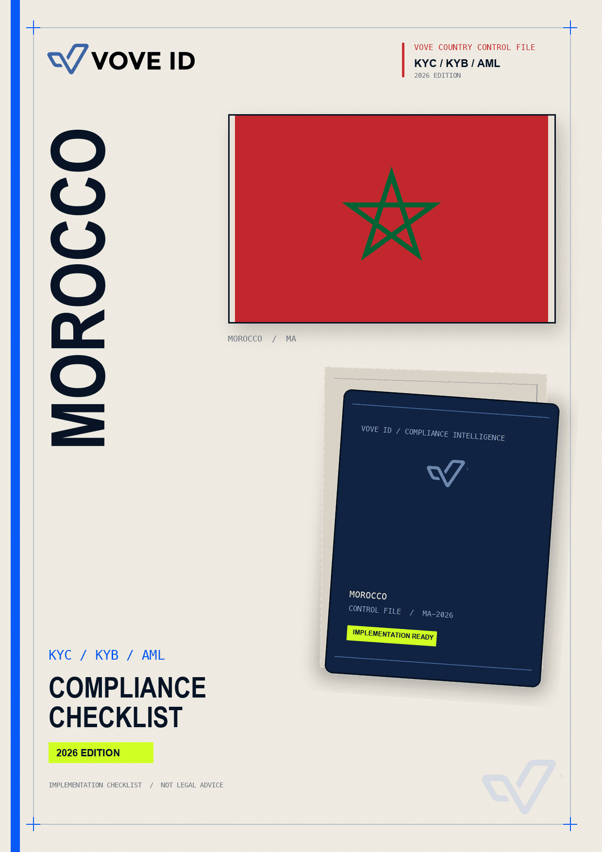 Maroc KYC, KYB and AML compliance checklist cover