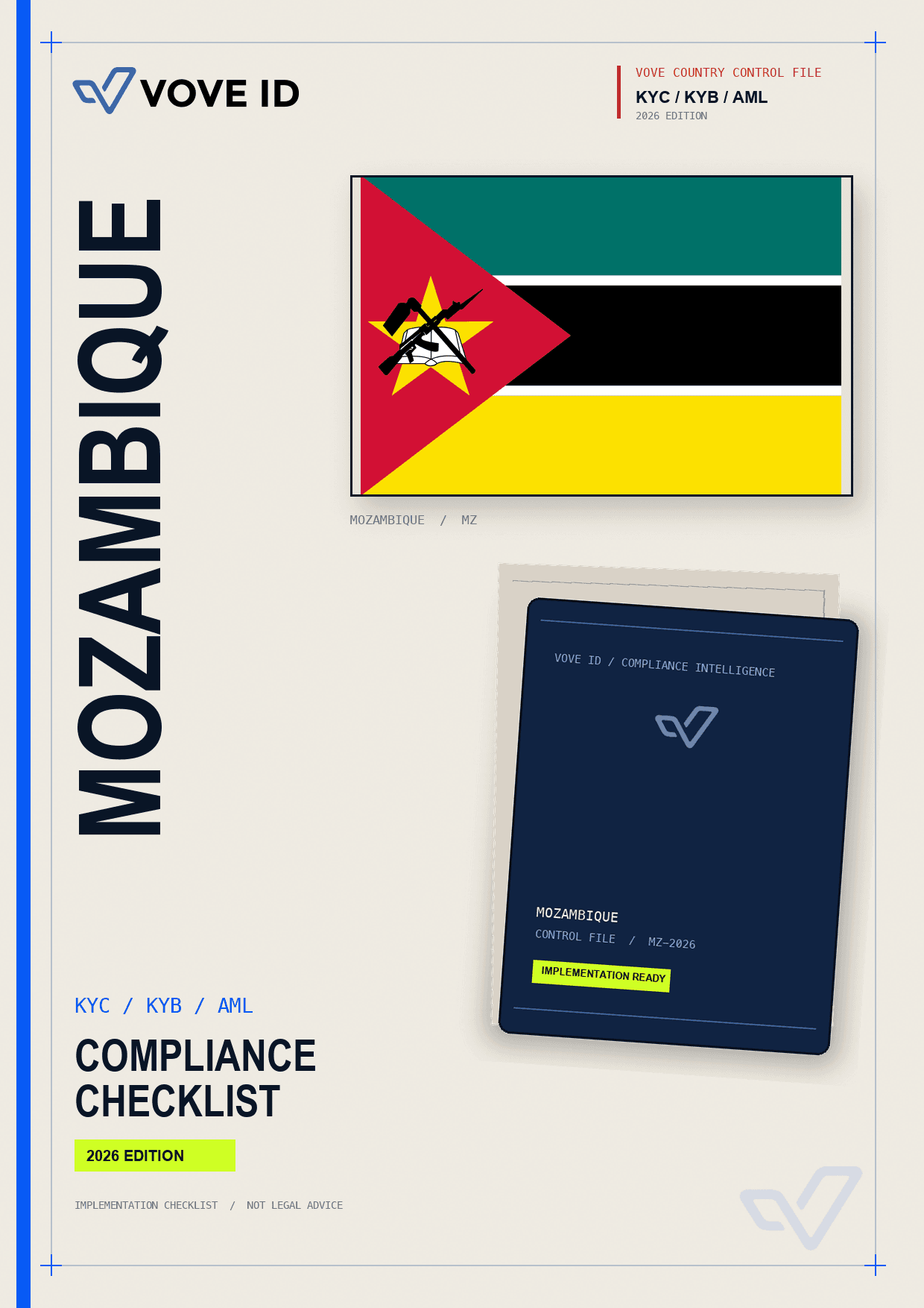 Mozambique KYC, KYB and AML compliance checklist cover