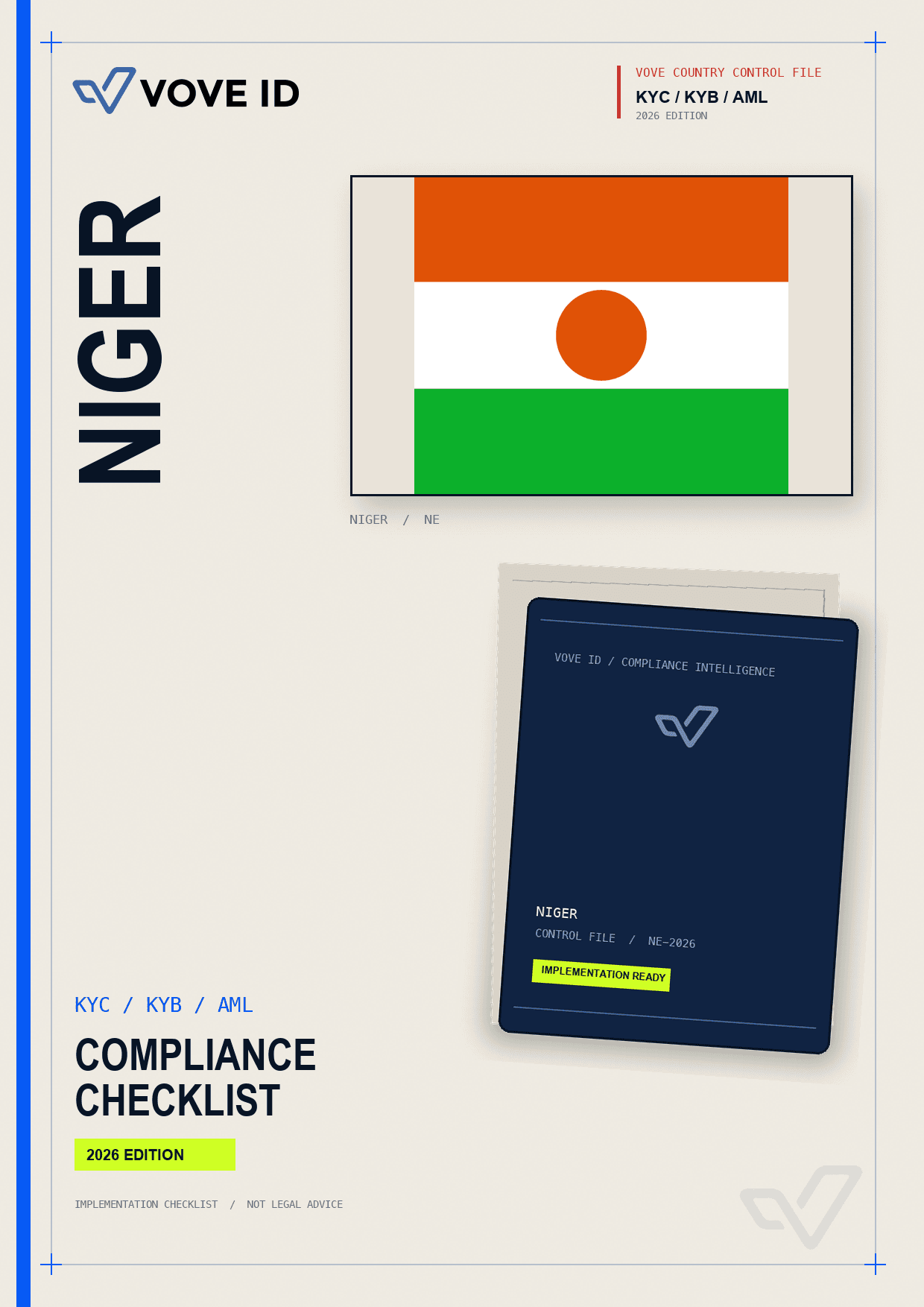 Niger KYC, KYB and AML compliance checklist cover