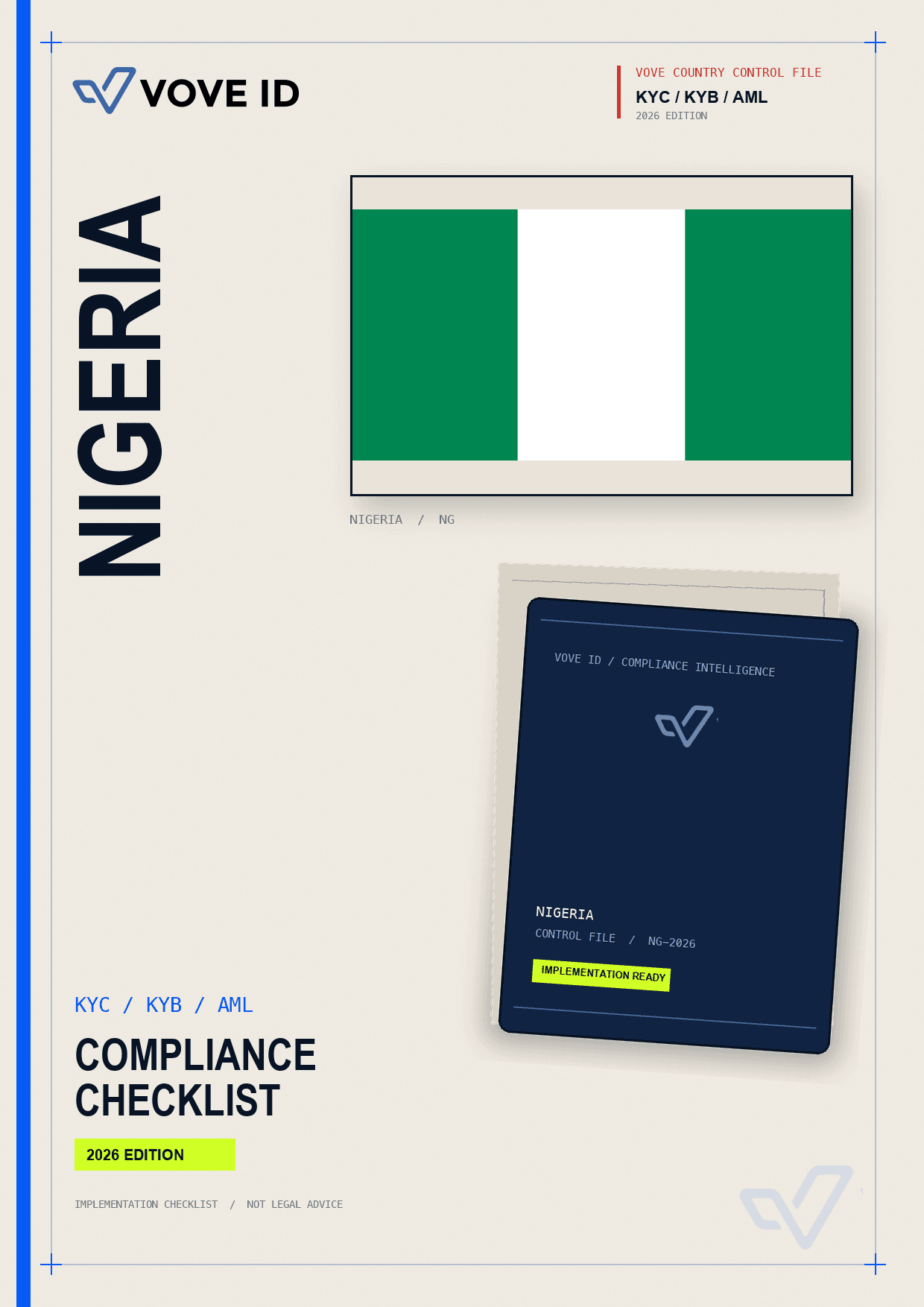 Nigeria KYC, KYB and AML compliance checklist cover