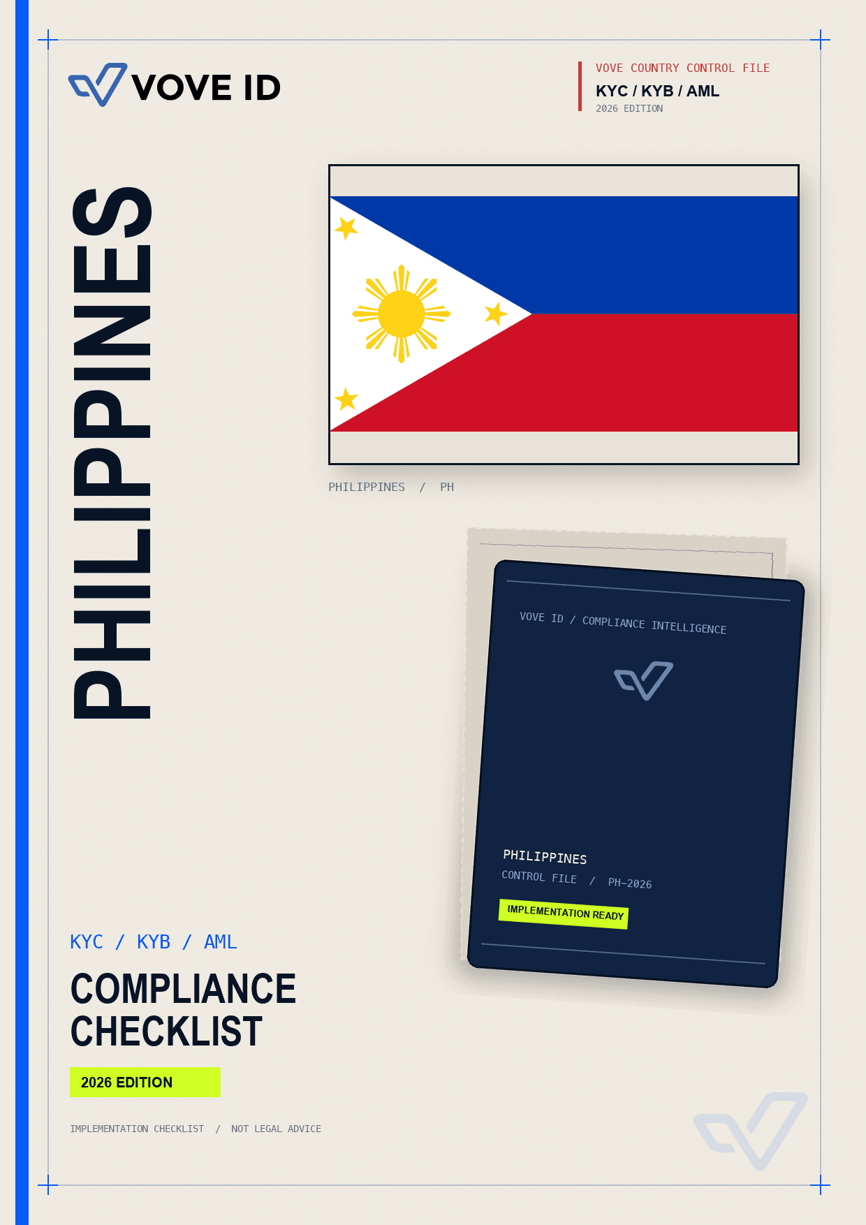 Philippines KYC, KYB and AML compliance checklist cover