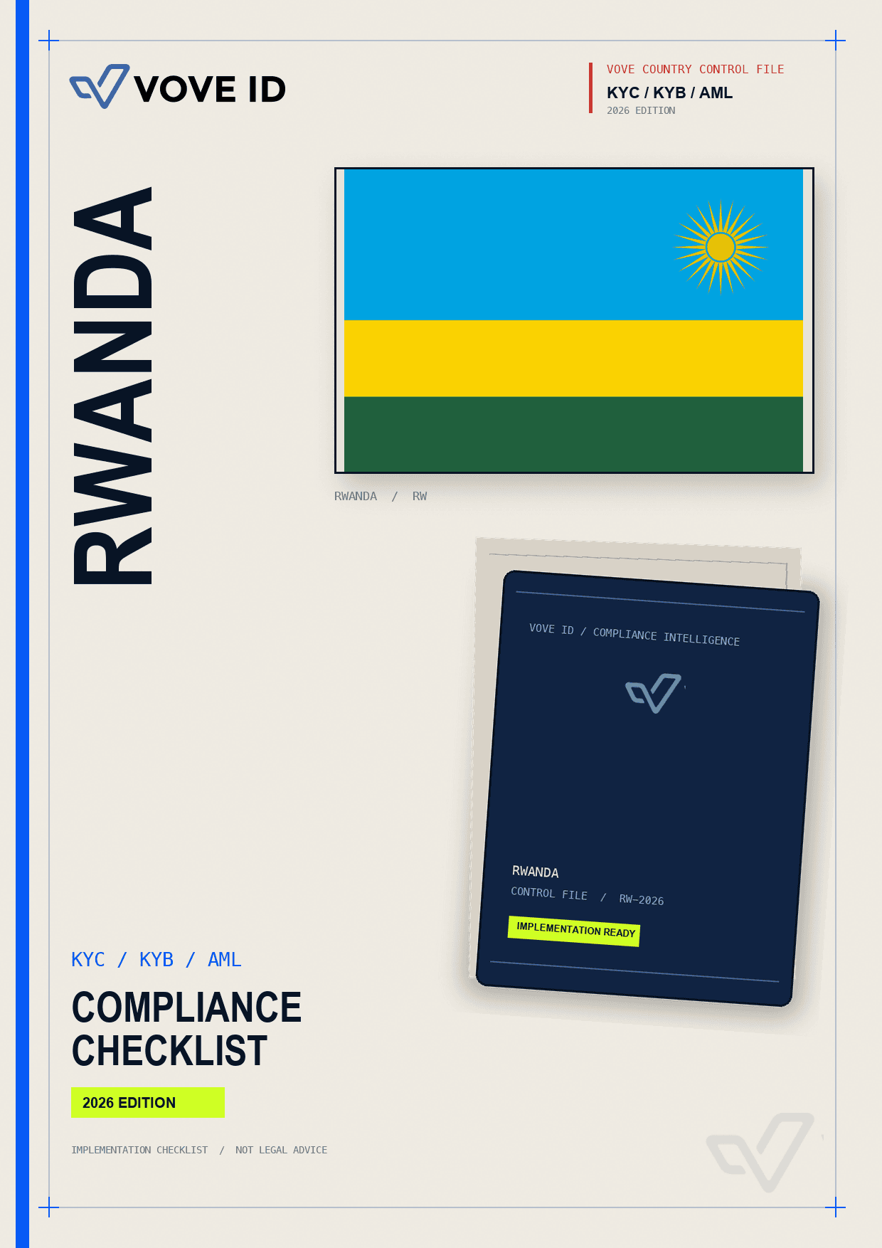 Rwanda KYC, KYB and AML compliance checklist cover