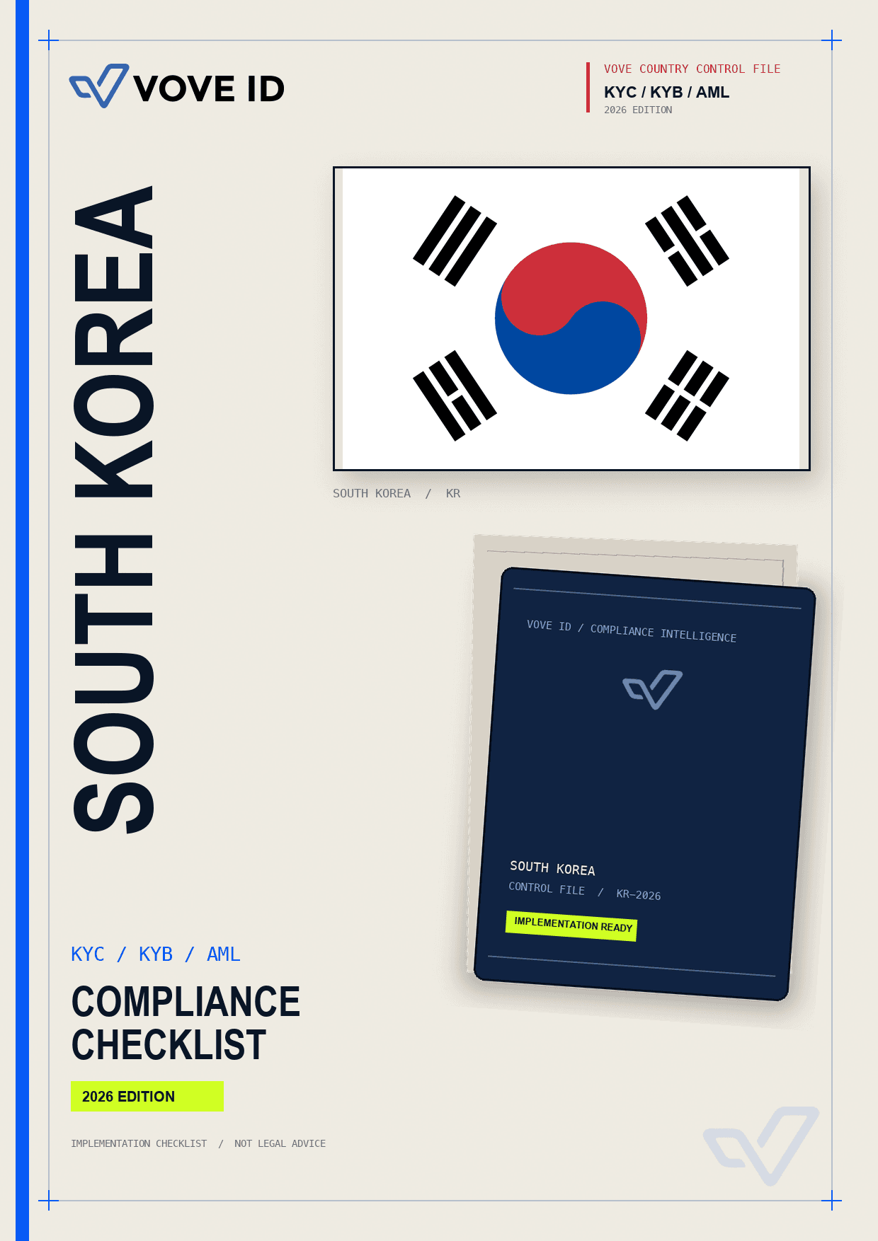 South Korea KYC, KYB and AML compliance checklist cover