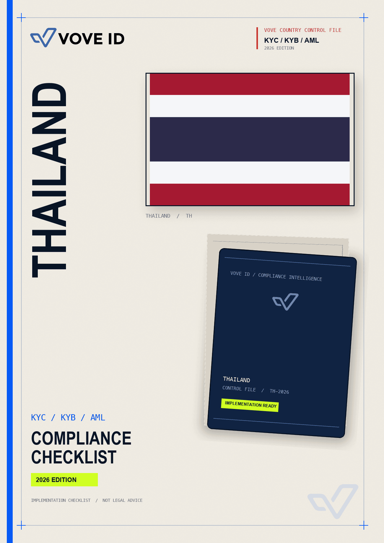 Thailand KYC, KYB and AML compliance checklist cover