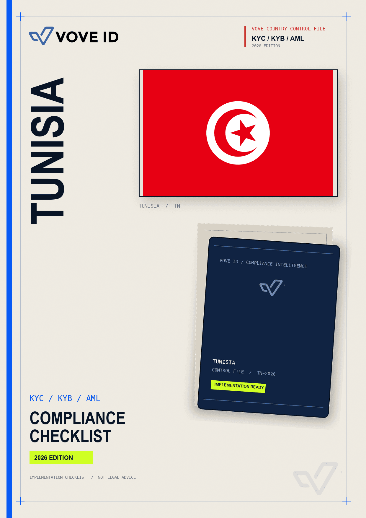 Tunisie KYC, KYB and AML compliance checklist cover