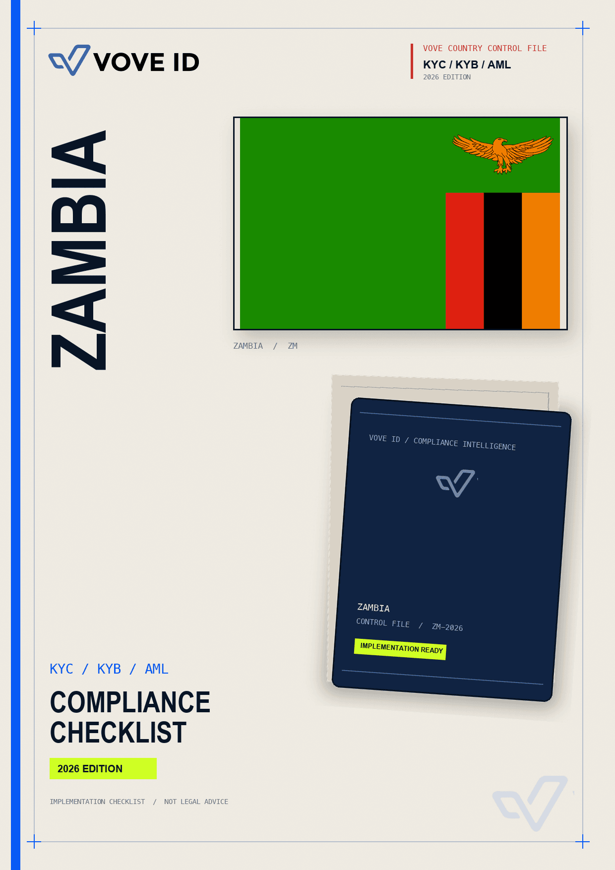 Zambie KYC, KYB and AML compliance checklist cover