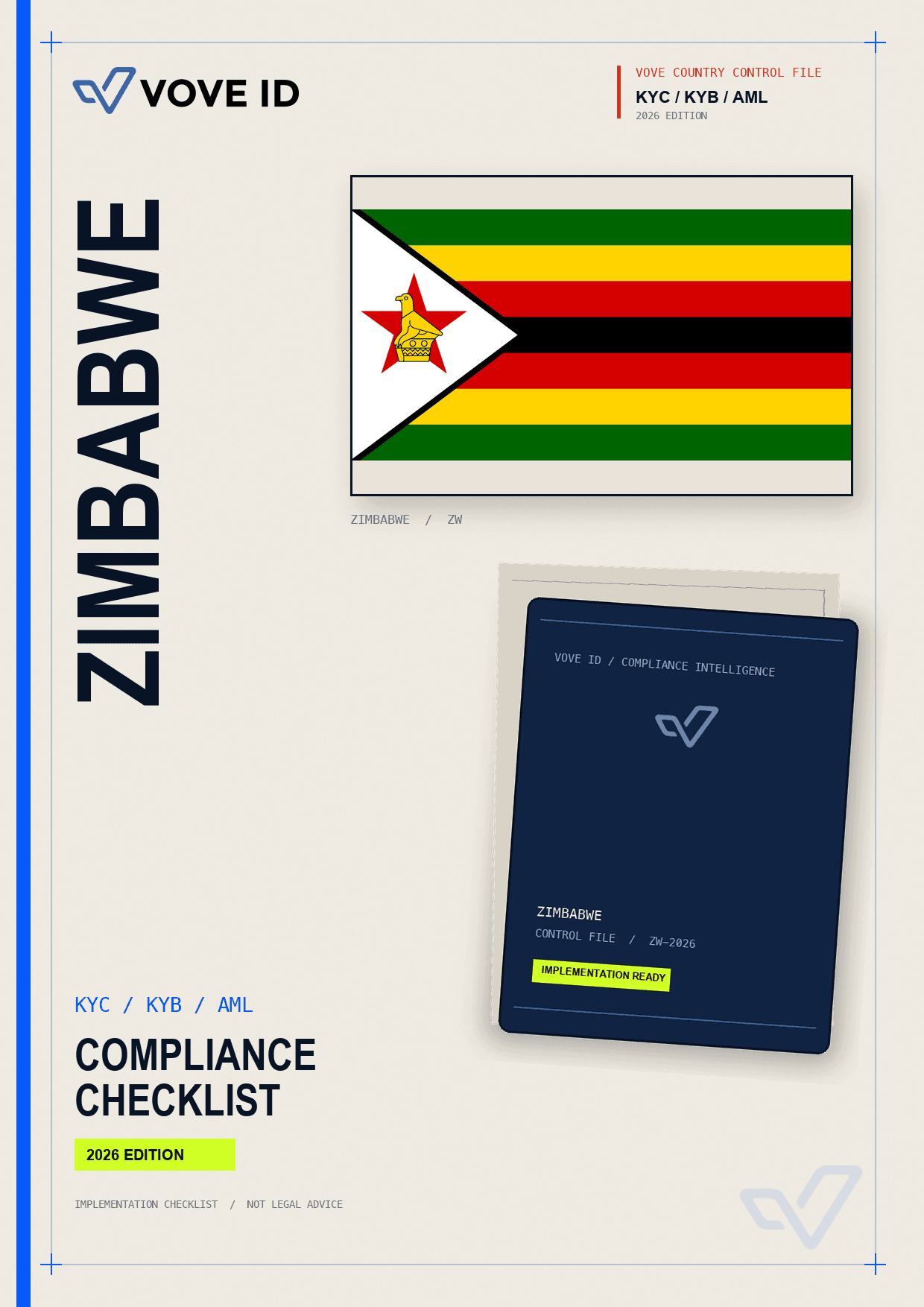 Zimbabwe KYC, KYB and AML compliance checklist cover