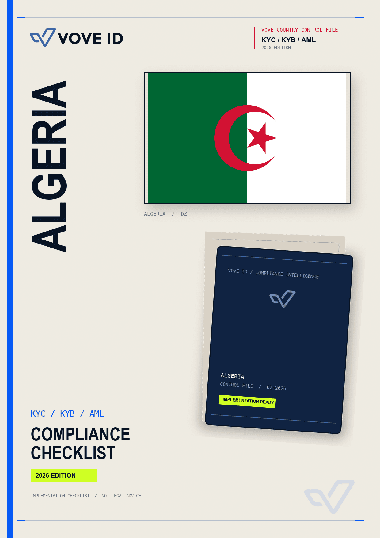 Algeria KYC, KYB and AML compliance checklist cover