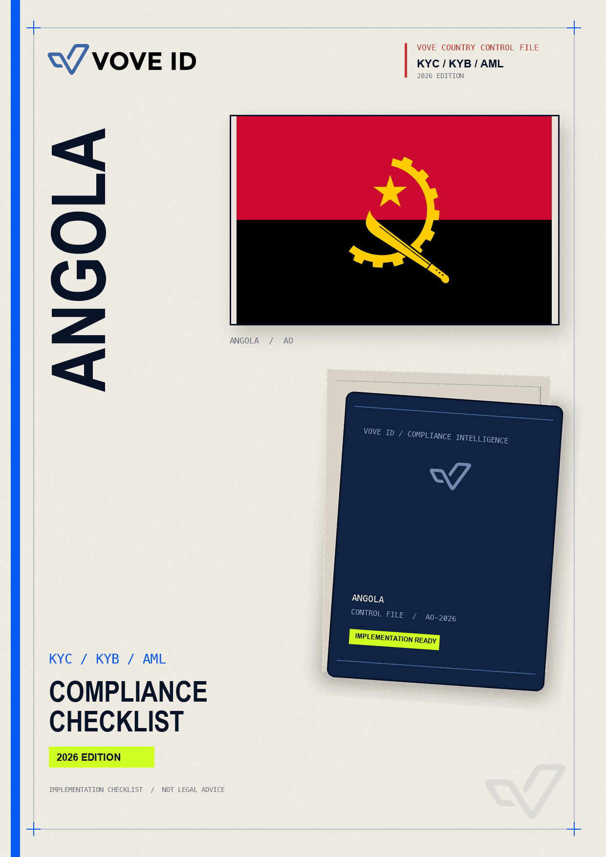 Angola KYC, KYB and AML compliance checklist cover