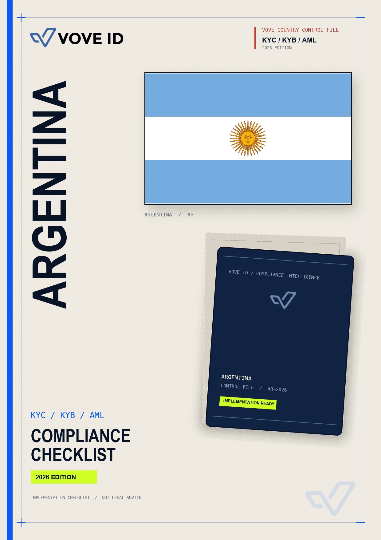 Argentina KYC, KYB and AML compliance checklist cover