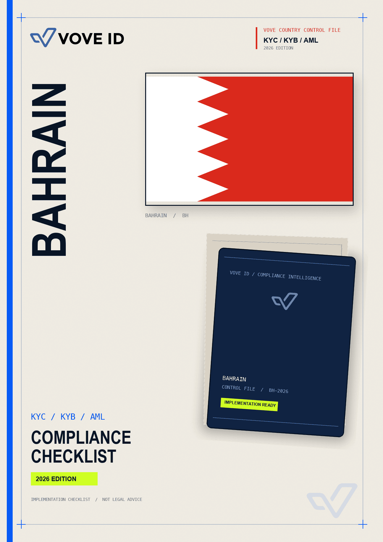 Bahrain KYC, KYB and AML compliance checklist cover