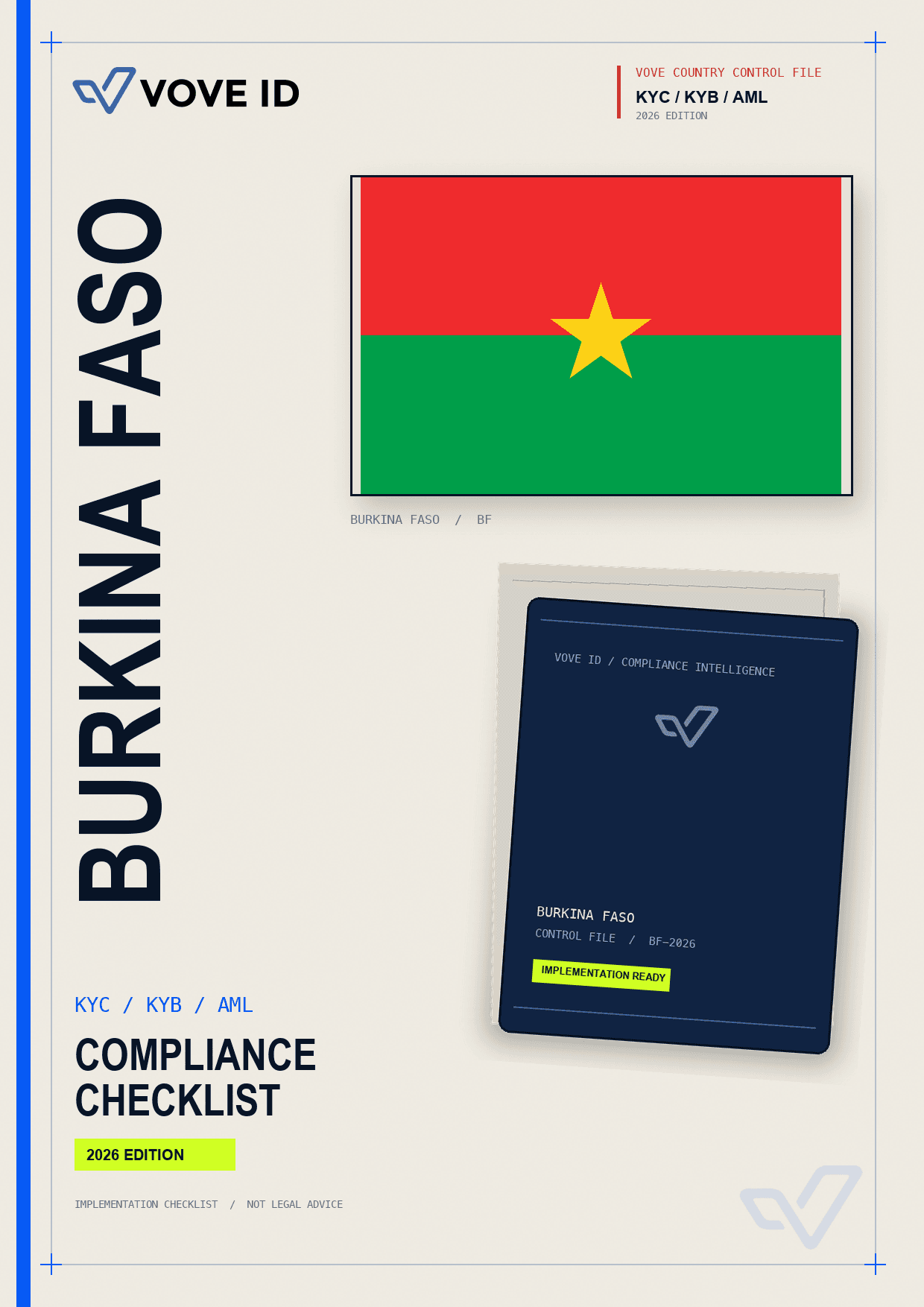 Burkina Faso KYC, KYB and AML compliance checklist cover