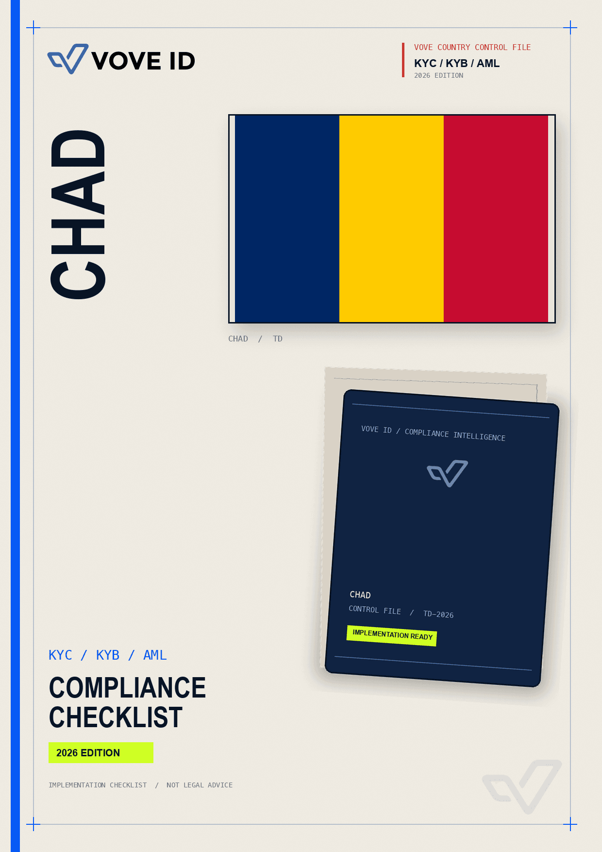 Chad KYC, KYB and AML compliance checklist cover