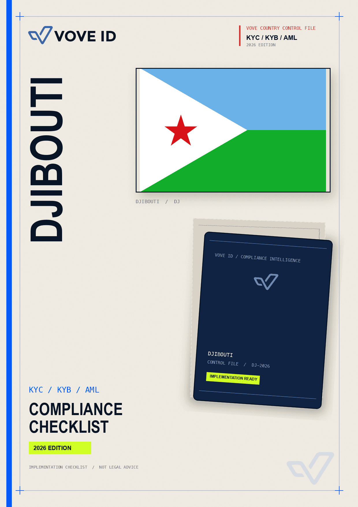 Djibouti KYC, KYB and AML compliance checklist cover