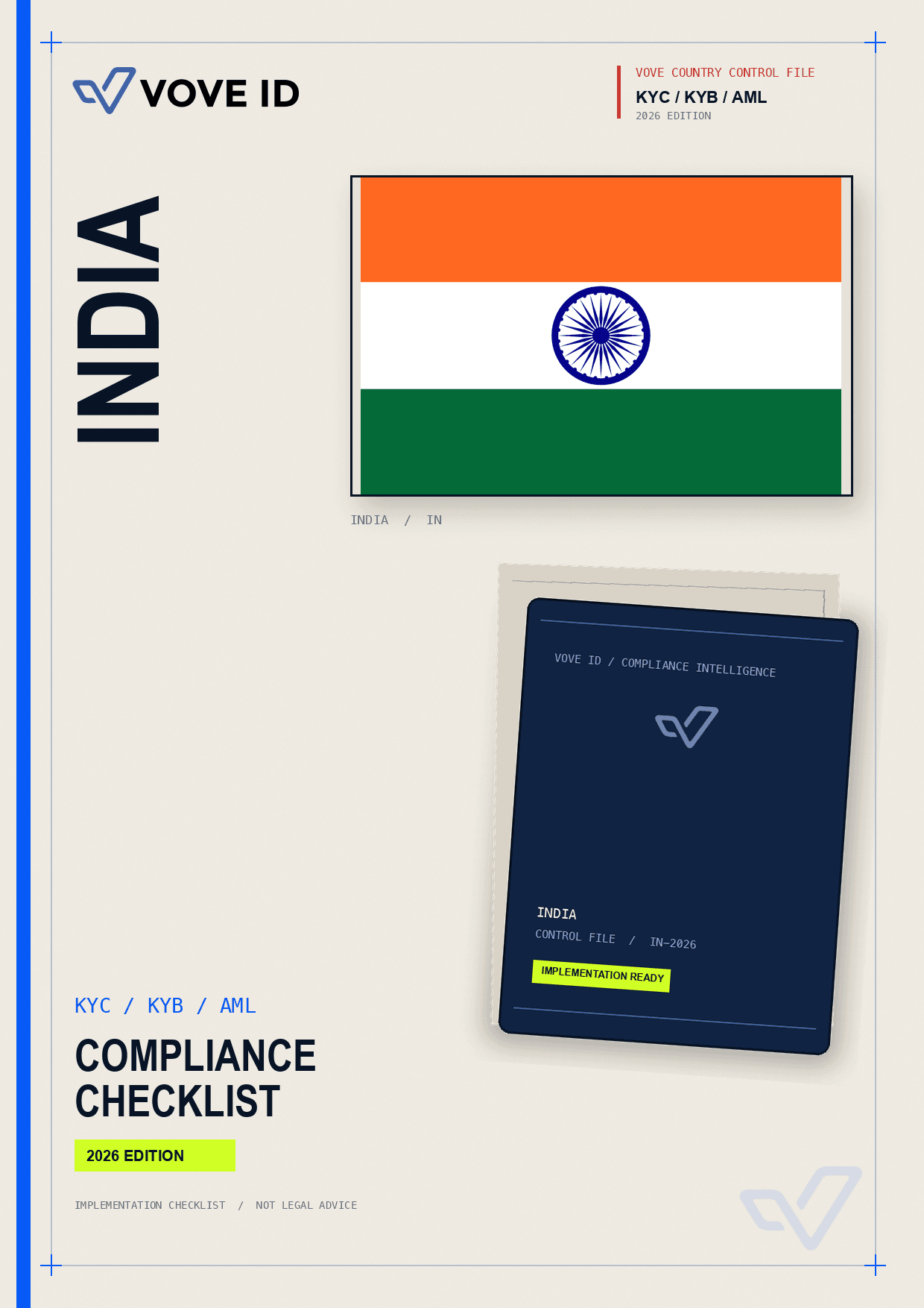 India KYC, KYB and AML compliance checklist cover