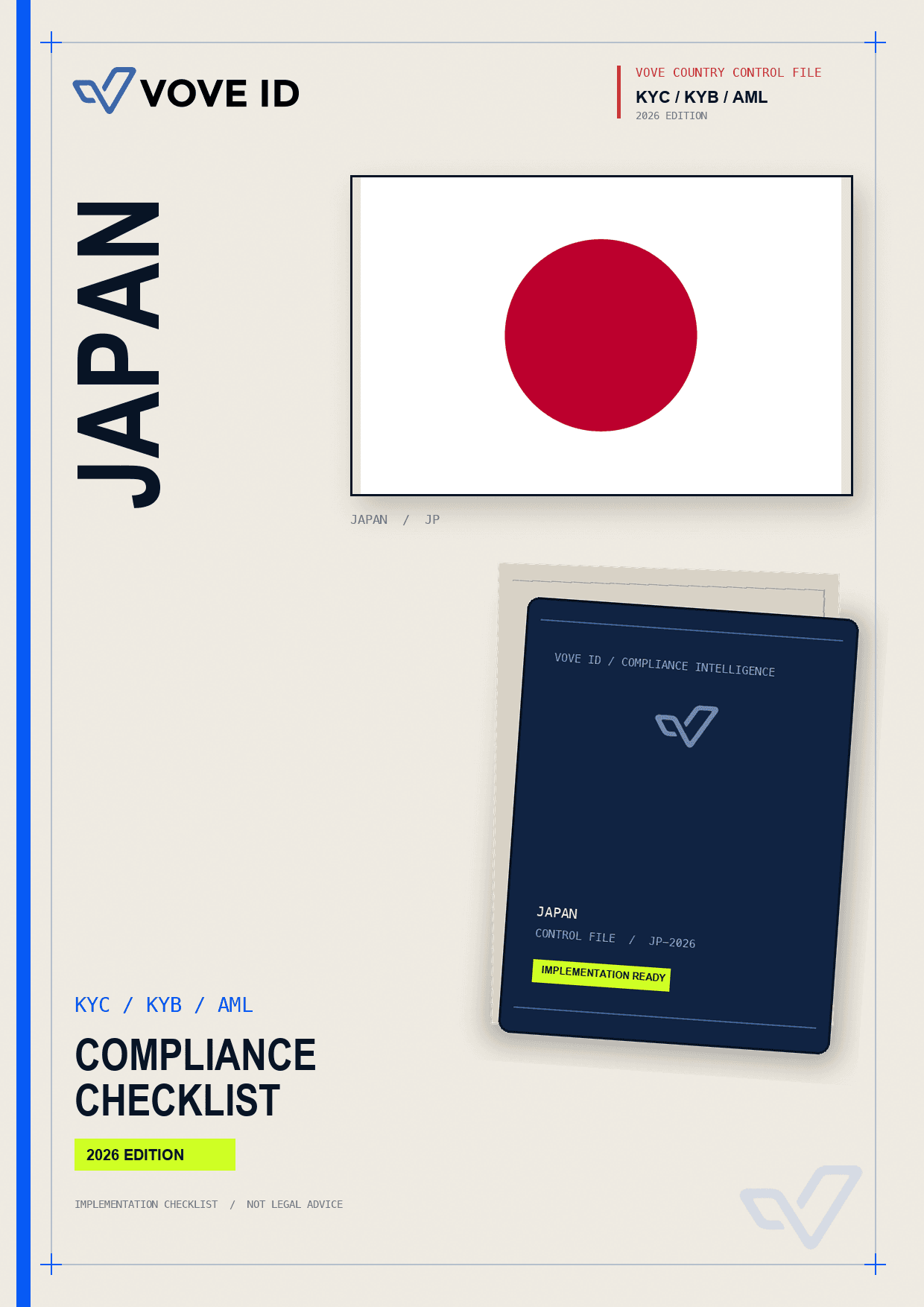 Japan KYC, KYB and AML compliance checklist cover