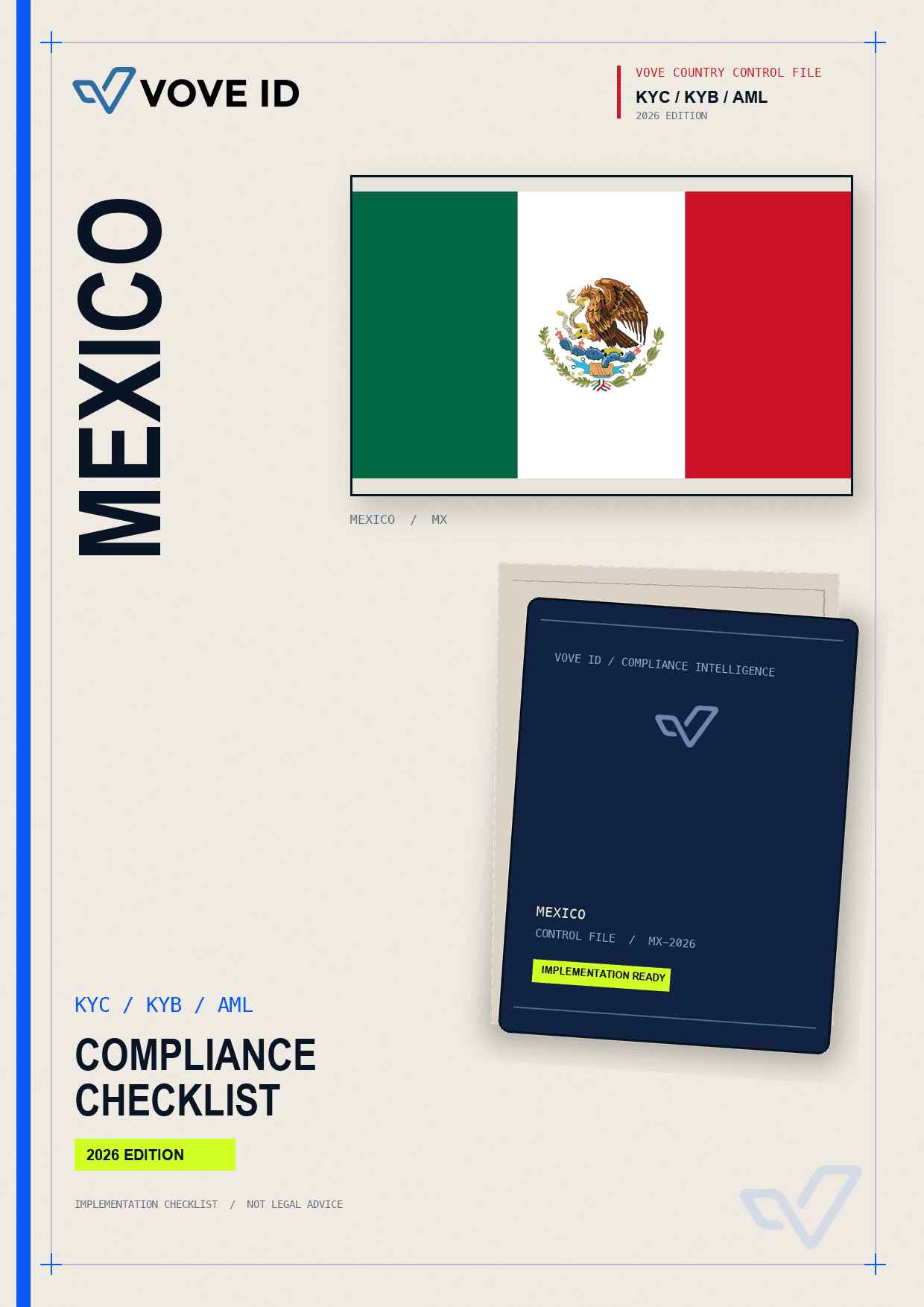 Mexico KYC, KYB and AML compliance checklist cover