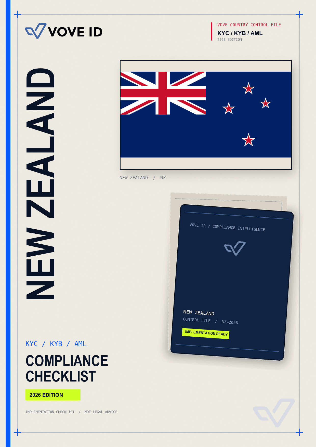 New Zealand KYC, KYB and AML compliance checklist cover