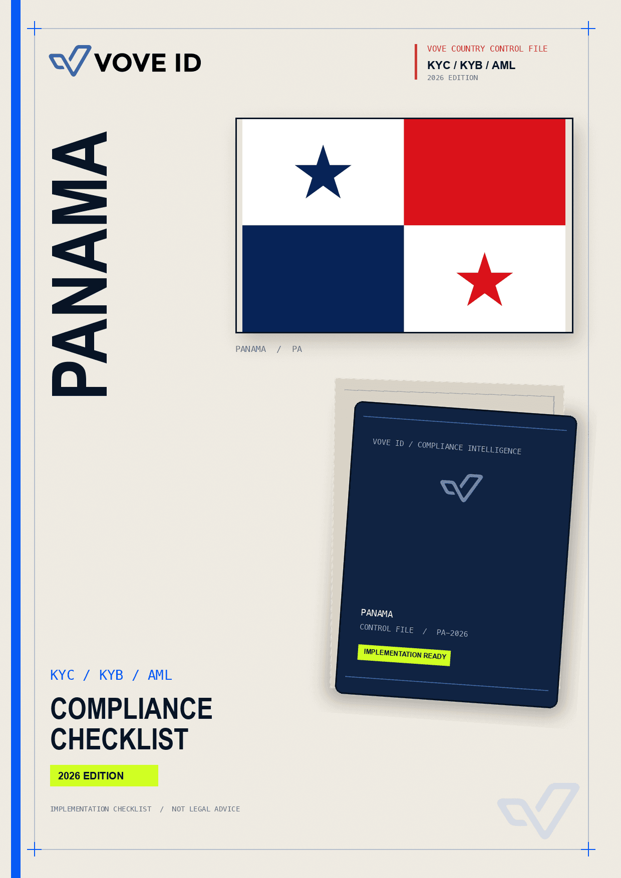 Panama KYC, KYB and AML compliance checklist cover