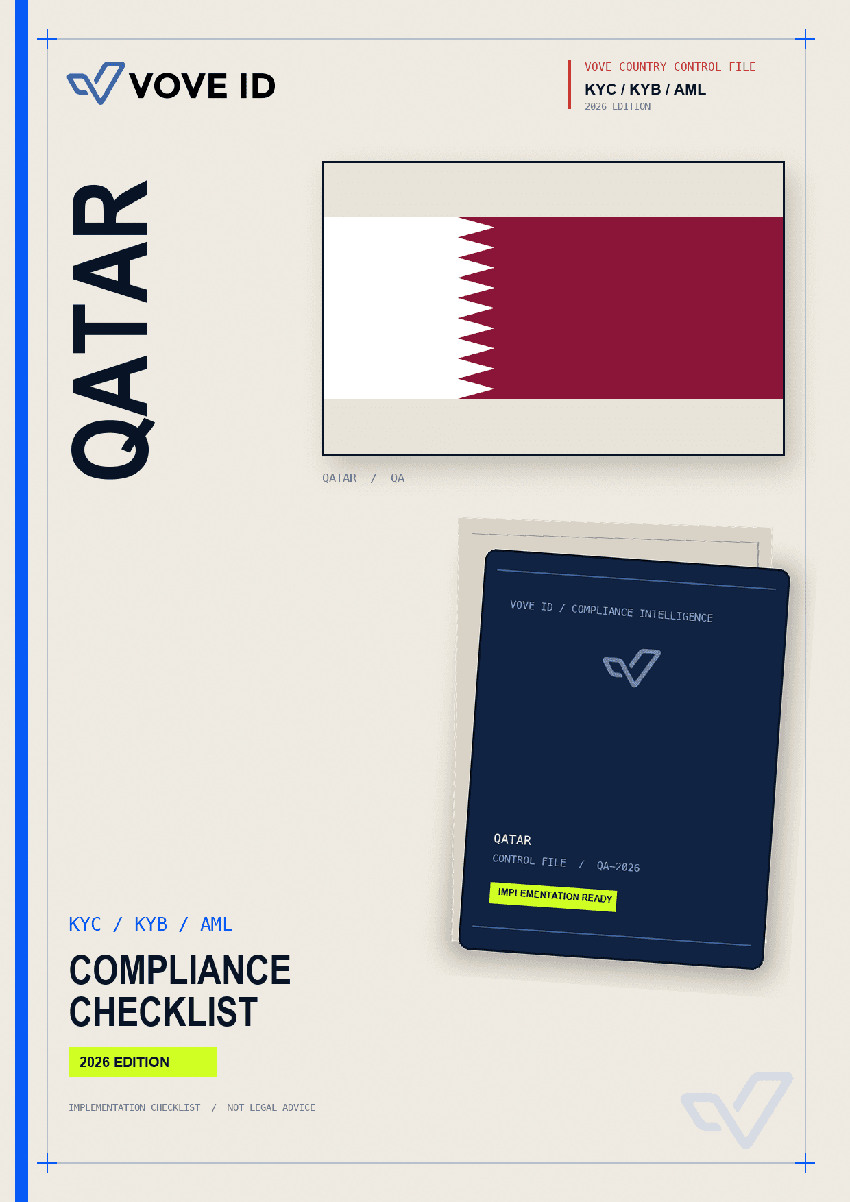 Qatar KYC, KYB and AML compliance checklist cover