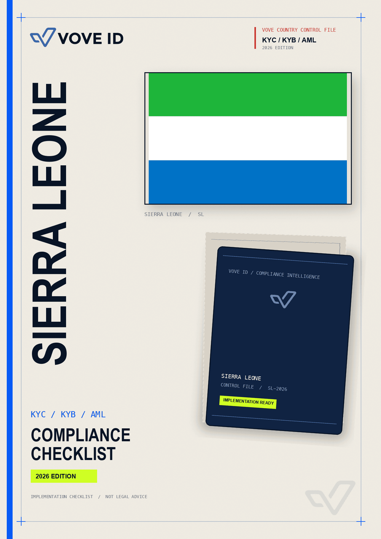 Sierra Leone KYC, KYB and AML compliance checklist cover