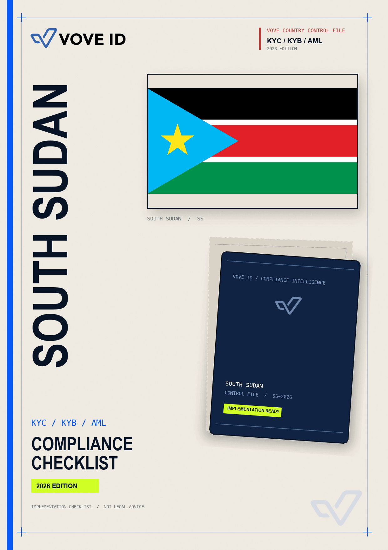 South Sudan KYC, KYB and AML compliance checklist cover