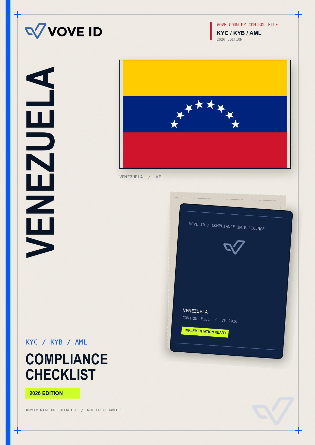 Venezuela KYC, KYB and AML compliance checklist cover